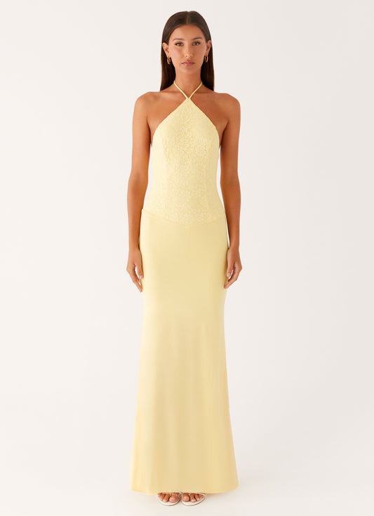 Fiesta Halter Maxi Dress - Sunny Yellow
