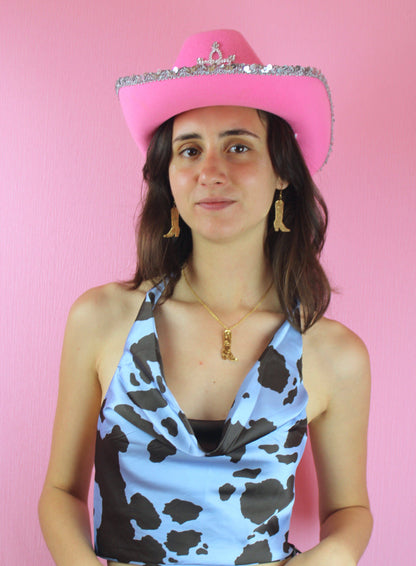 Working 9-5 Gold Cowgirl Boot Earrings