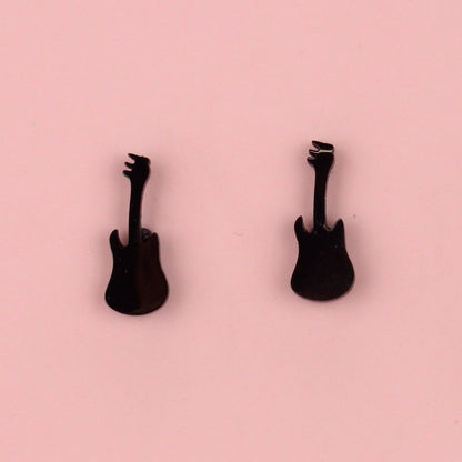 We Rock Stud Earrings (Black)