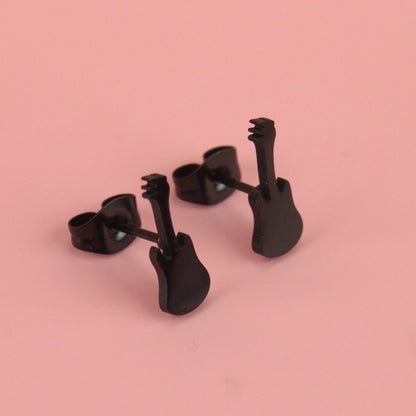 We Rock Stud Earrings (Black)