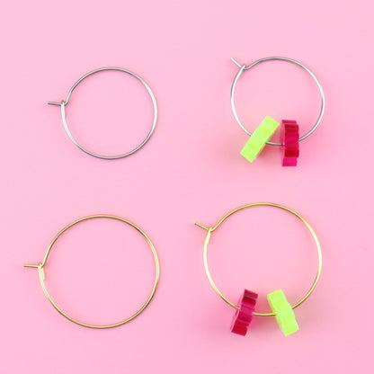 Twister Flower Power Hoop Earring Set