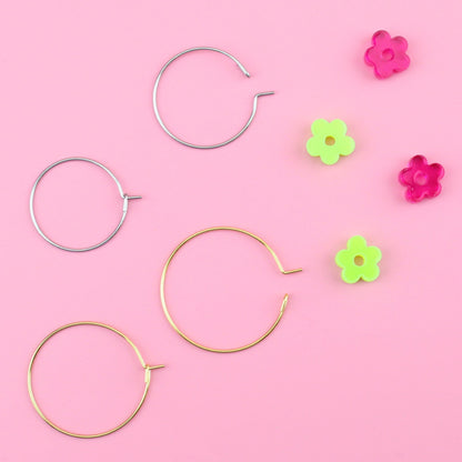 Twister Flower Power Hoop Earring Set