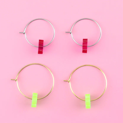 Twister Flower Power Hoop Earring Set