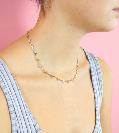 Two Toned Star Chain Necklace