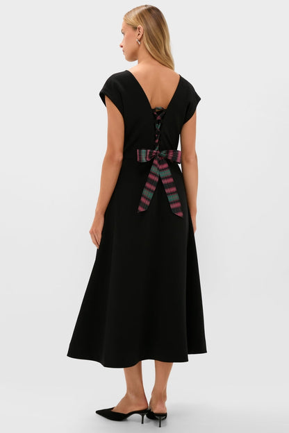 Black Corset Solen Midi Dress