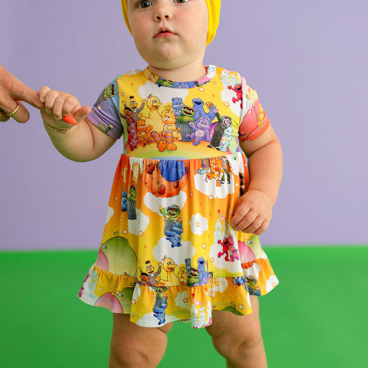Care Bears™ x Sesame Friends Ruffled Twirl Bodysuit Dress