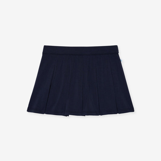 Varsity Navy French Terry Pleated Skort