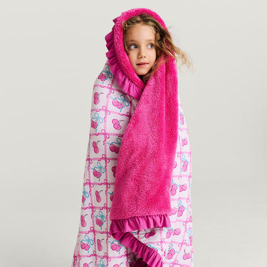 Amarena Ruffled Luxe Plush Patoo® Blanket