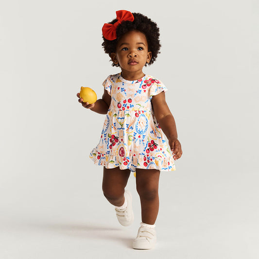 Mangia Ruffled Twirl Bodysuit Dress