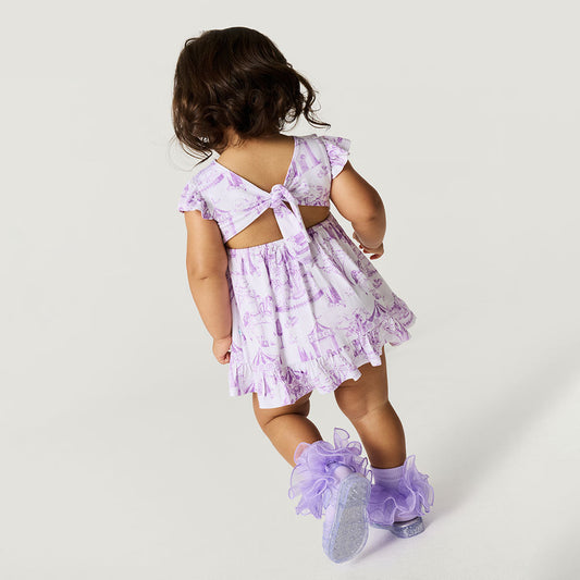 Babette Tie Back Ruffled Bodysuit Dress