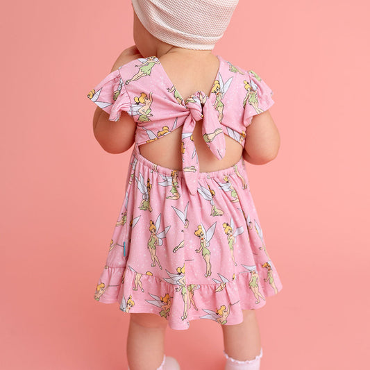 Disney Tinker Bell Tie Back Ruffled Bodysuit Dress