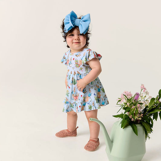 Peter Rabbit™ Tie Back Ruffled Bodysuit Dress