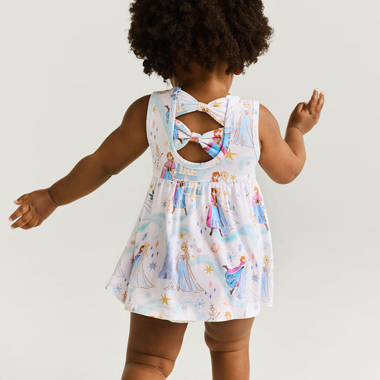 Disney Elsa & Anna Bow Back Bodysuit Dress
