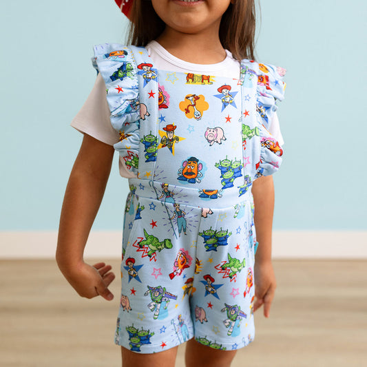 Disney Toy Story Time French Terry Short Overalls