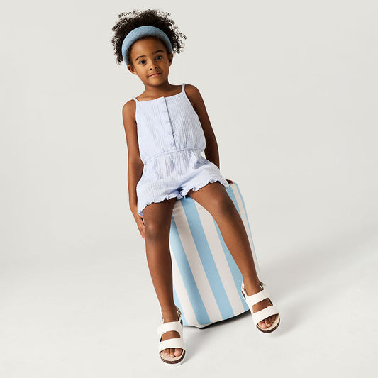 Halogen Blue Cotton Crinkle Romper