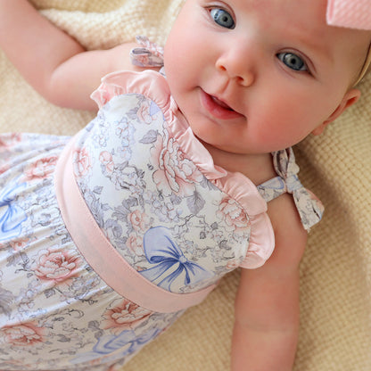Agatha Sleeveless Bow Bubble Romper