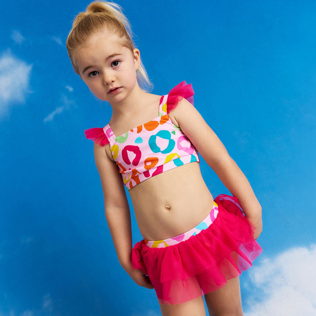 Luella Ruffled Tank Tulle Two Piece Swimsuit