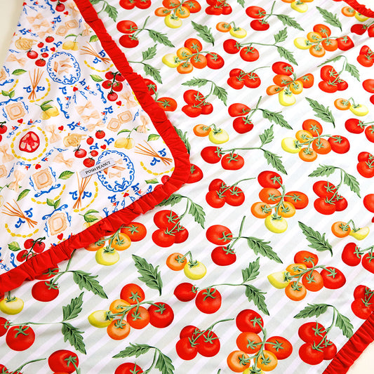 Mangia & Tomato Ruffled Luxette Patoo® Blanket