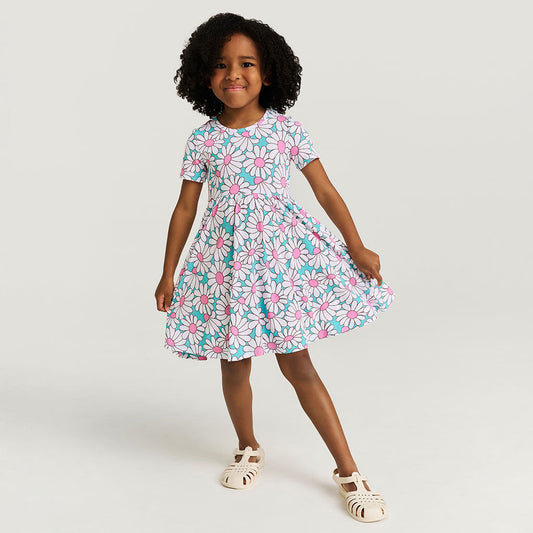 Retro Daisy Twirl Dress