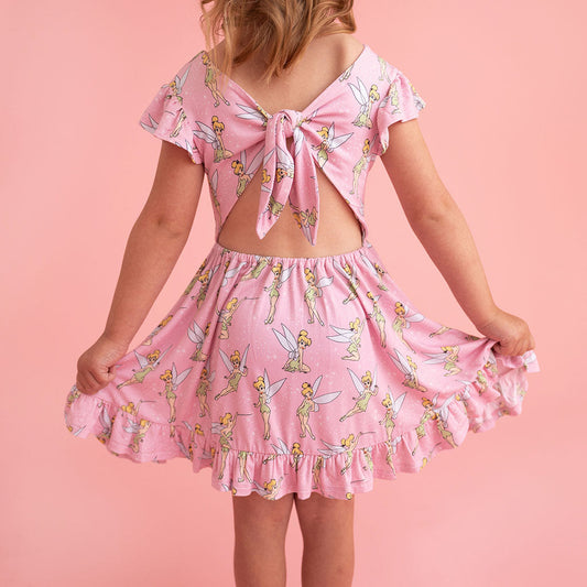 Disney Tinker Bell Tie Back Ruffled Twirl Dress