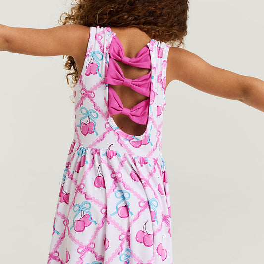 Amarena Bow Back Twirl Dress