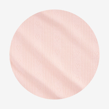 Sweet Pink Pointelle Footie Ruffled Collar One Piece