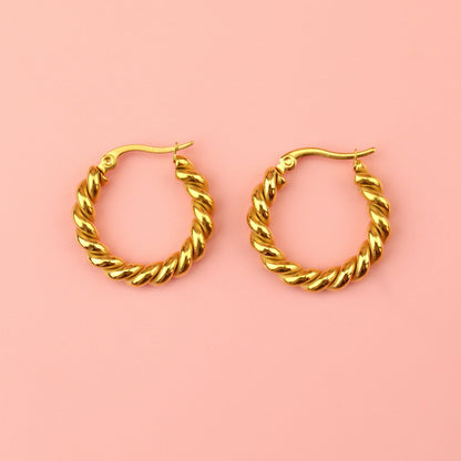 Twist and Shout Hoop Earrings (Gold Plated)