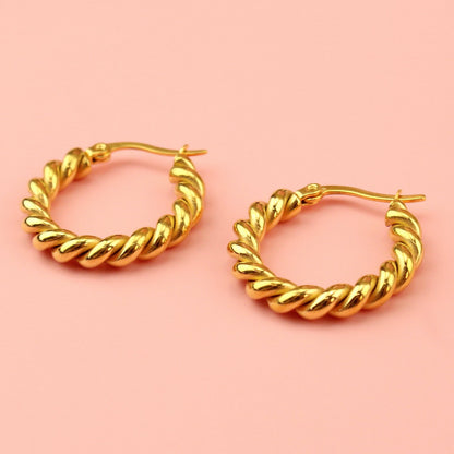 Twist and Shout Hoop Earrings (Gold Plated)