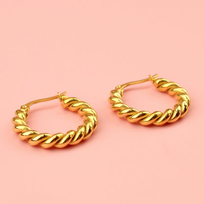 Twist and Shout Hoop Earrings (Gold Plated)