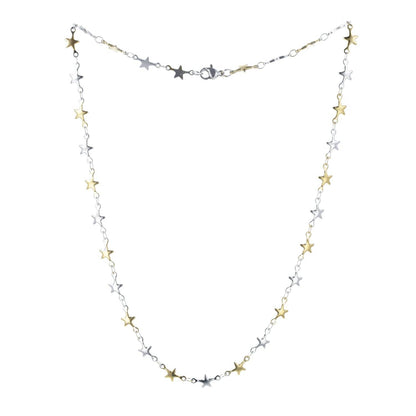 Two Toned Star Chain Necklace