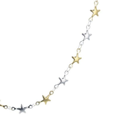 Two Toned Star Chain Necklace