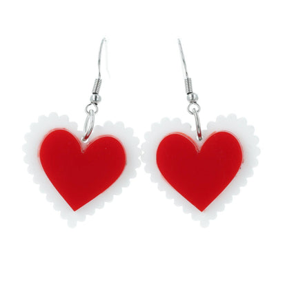 Uncle Fester Heart Apron Earrings