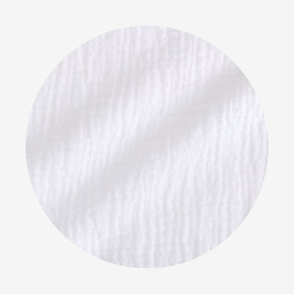 White Cotton Crinkle Paperbag Pants