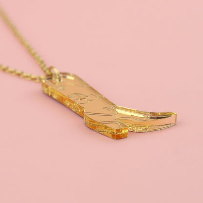 Working 9-5 Gold Cowgirl Boot Necklace