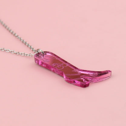Working 9-5 Pink Cowgirl Boot Necklace