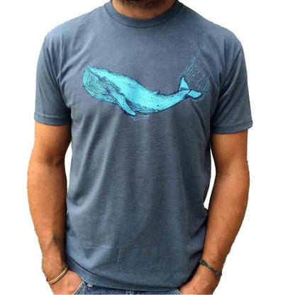 Adult Crew Neck - Blue Whale Indigo Tee (S - 2X) by Slow Loris