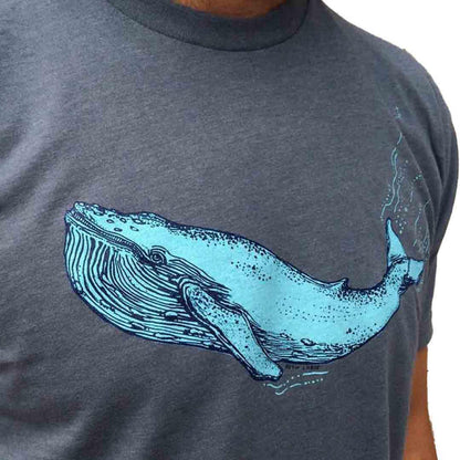 Adult Crew Neck - Blue Whale Indigo Tee (S - 2X) by Slow Loris