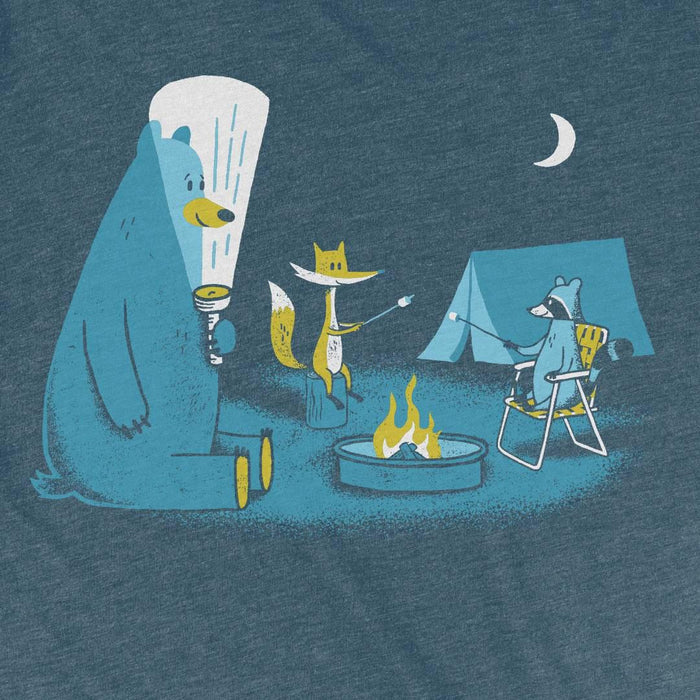 Adult Crew Neck - Camping Out Indigo Tee (XS - 2XL) by Factory 43