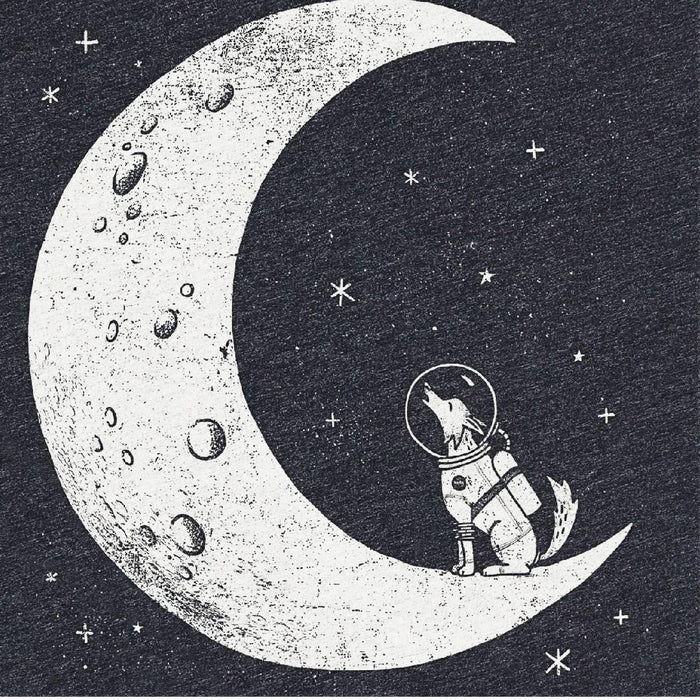 Adult Crew Neck - Howl at the Moon Charcoal Black Tee (XS - XL) by Factory 43