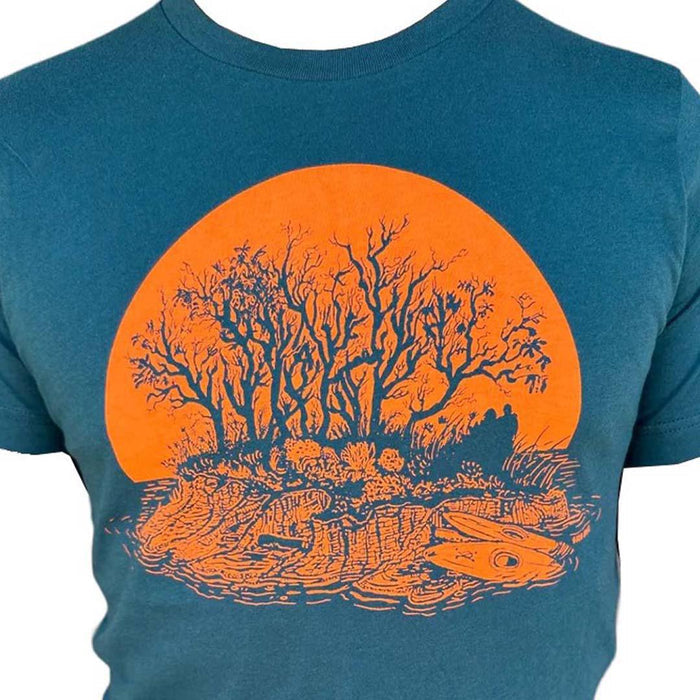 Adult Crew Neck - Kayakers Blue Green Tee (S, XL, 2X) by Slow Loris