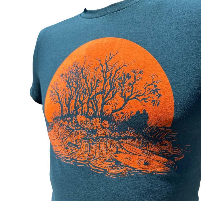 Adult Crew Neck - Kayakers Blue Green Tee (S, XL, 2X) by Slow Loris