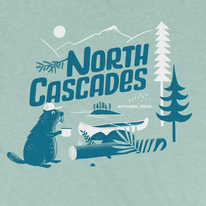 Adult Crew Neck - North Cascades Heather Dusty Blue Tee (XS - XL) by Factory 43