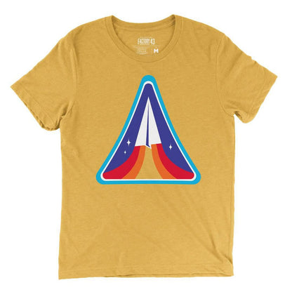 Adult Crew Neck - Paper Plane Heather Mustard Tee (XS - 2XL) by Factory 43