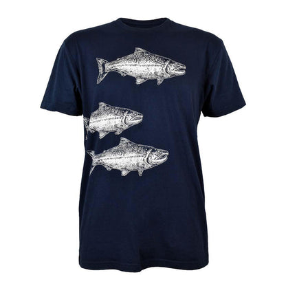 Adult Crew Neck* - Salmon Navy Tee (Small Only) by Slow Loris