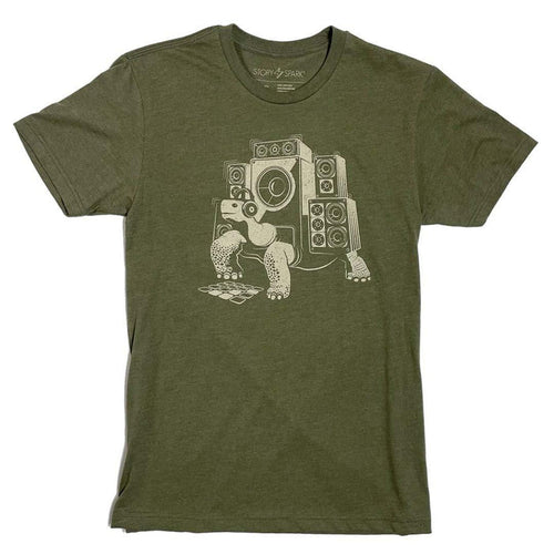 Adult Crew Neck - Slow Beats Olive Green Tee (S - 2XL) by STORY SPARK