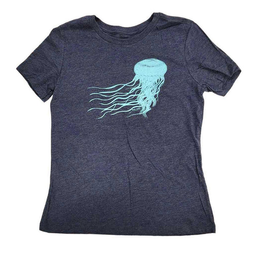 Adult Relaxed Fit - Jellyfish Heather Navy Tee (S - 3X) by Slow Loris