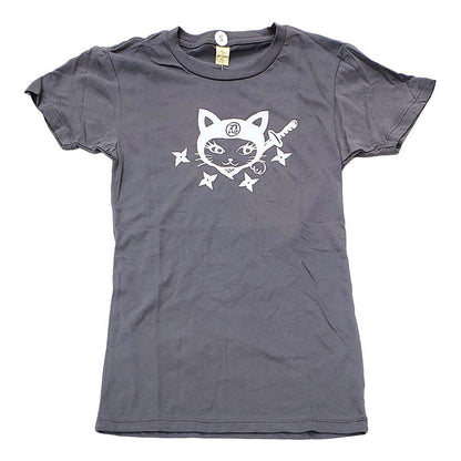 Adult Tee - Ninja Cat Head Slim Fit Crew Neck by Namu