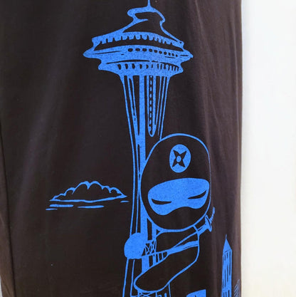 Adult Tee - Seattle Ninja Blue on Black (S - XL) by Namu