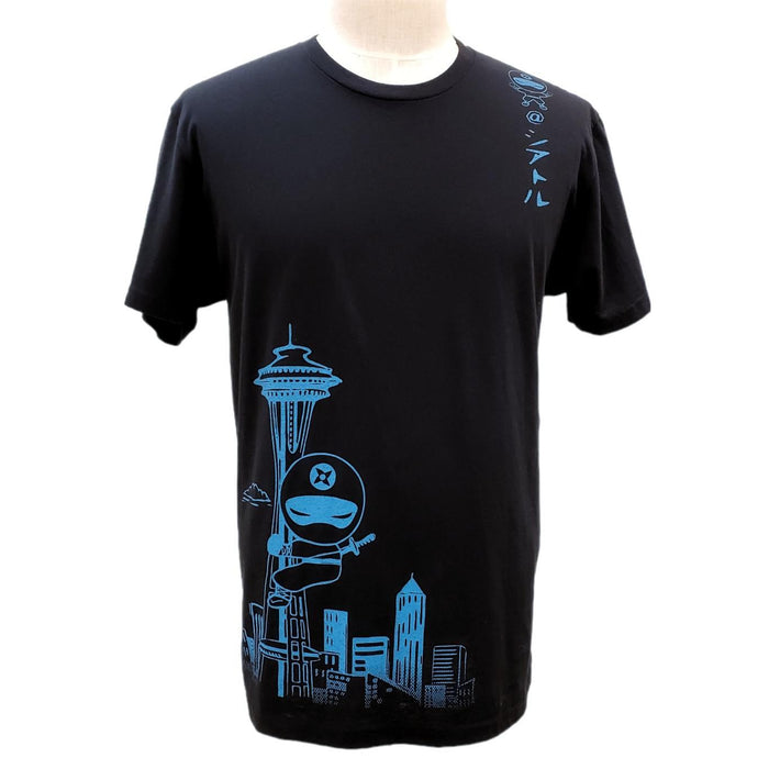 Adult Tee - Seattle Ninja Blue on Black (S - XL) by Namu