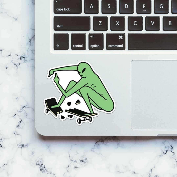 Alien On Skateboard Sticker - Stickers | STICK IT UP